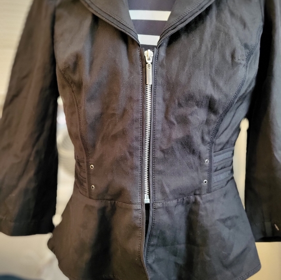 Black White & Pop of Yellow Striped Dress w/ Bonus WHBM Jacket! - Picture 8 of 10